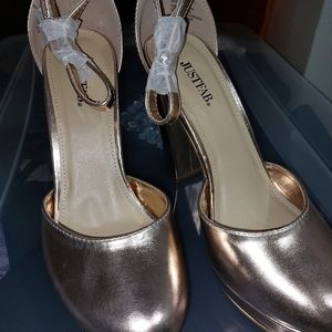 Just fab size 10 rose gold platform heels